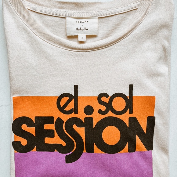 Sezane El Sol Session - Sézane X Maddy T-shirt Cream / Multicolour - Size S - Picture 2 of 4